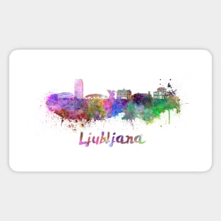 Ljubljana skyline in watercolor Magnet